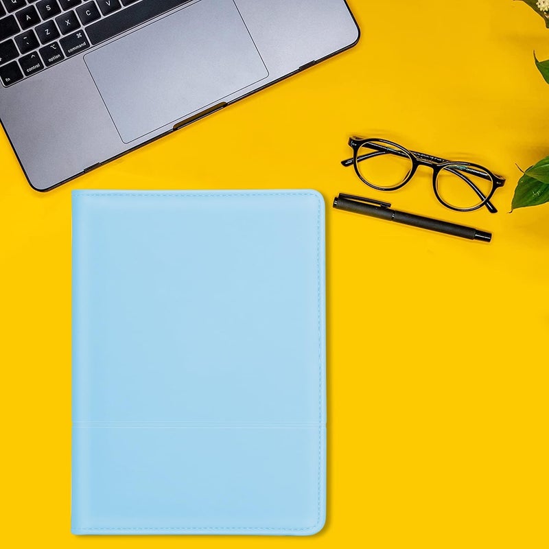 Konper Classic Padfolio/Junior Portfolio Folder Case, Business A5 Binder Organizer Notepad for Men Women, 5 x 8 Writing Pad Included, Sky Blue - Image 5